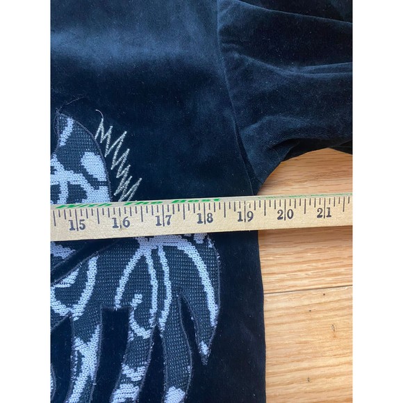 Vintage La Daphne Italian Sweater. Italy Size 36. Black Zebra Velour Velvet Gold - Picture 10 of 16